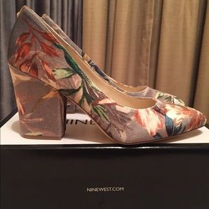 Nine West Strange Round Toe Canvas Heel